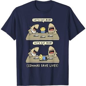 Commas Save Lives Tshirt Commas Punctuation Shark Lets Eat Bob Tee